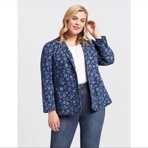 Draper James Floral Denim Blazer Size 10